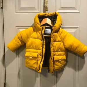 ZARA YELLOW PUFFER COAT SZ 9-12M